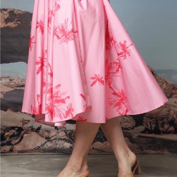 Rareism Flared Tube Dress - Ariana Pink, Fully Lined, Pockets, Removable Straps - Picture 7 of 13
